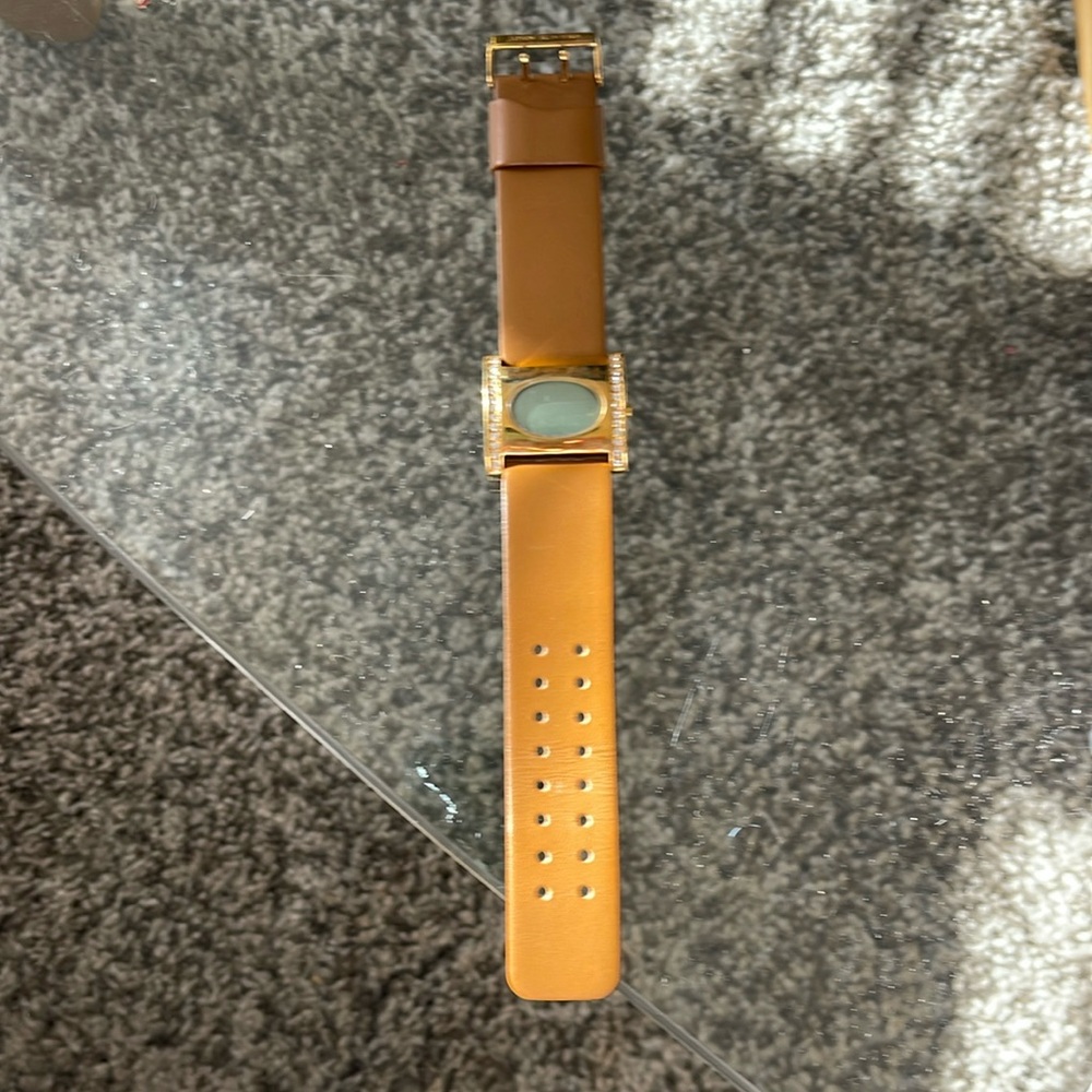 Joan Rivers Digital Watch with Rhinestones and genuine brown  leather band..